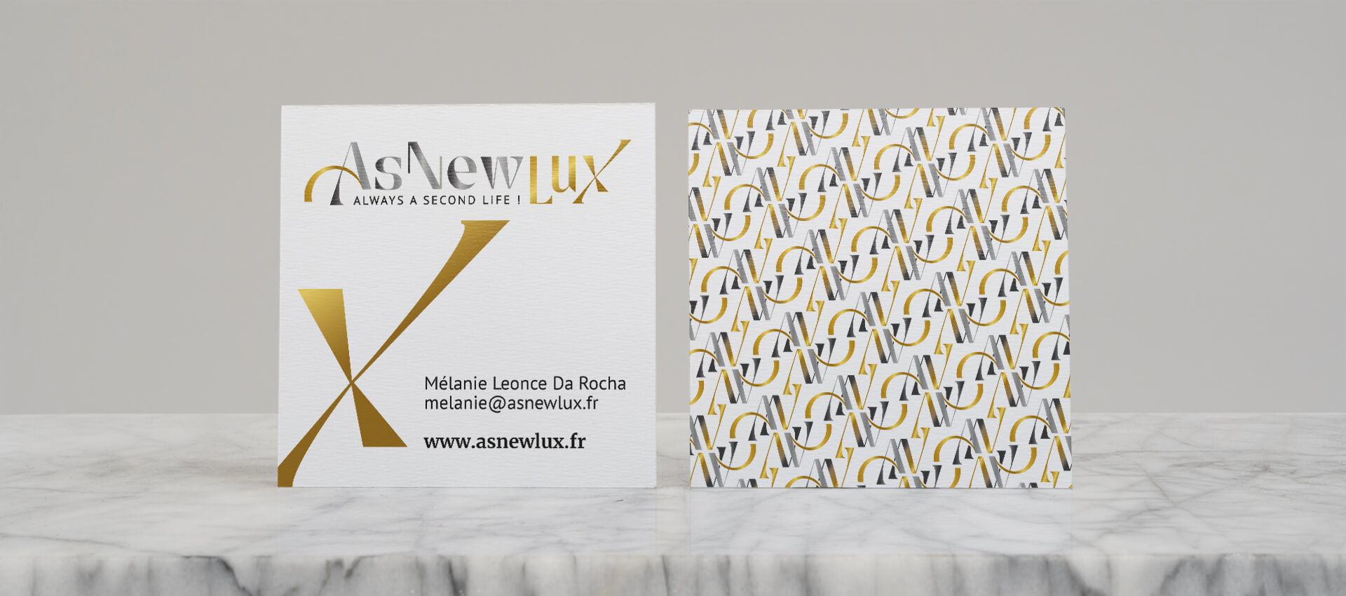 Asnewlux identité visuelle carte visite